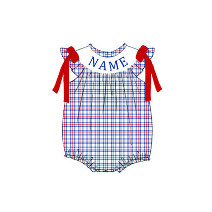 Smocked Independence Day Kids Collection – Embroidered Custom Name Patriotic Outfits