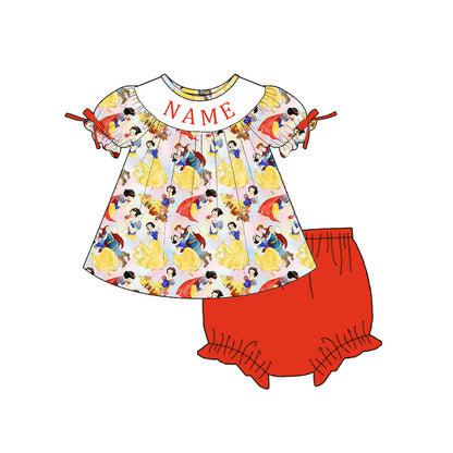 Personalized Princess Smocked Girls Outfit – Custom Name Southern Boutique Summer Collection
