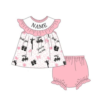 Summer Girls Custom Name Smocked Embroidery Set Collection