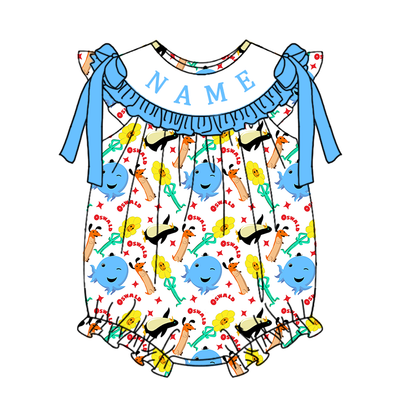 Summer Oswald Smocked Embroidery Outfit | Personalized Name Collection