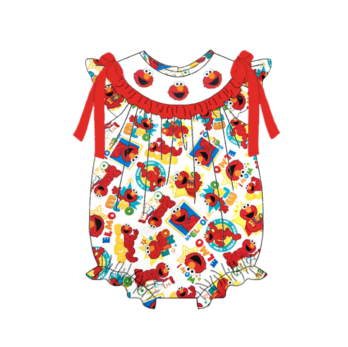 Smocked Embroidery Summer Kids Collection – Premium Elmo-Inspired Clothes