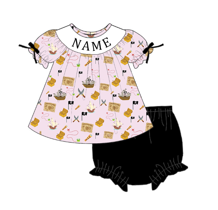 Personalized Pirate Smocked Embroidery Collection for Baby & Girls