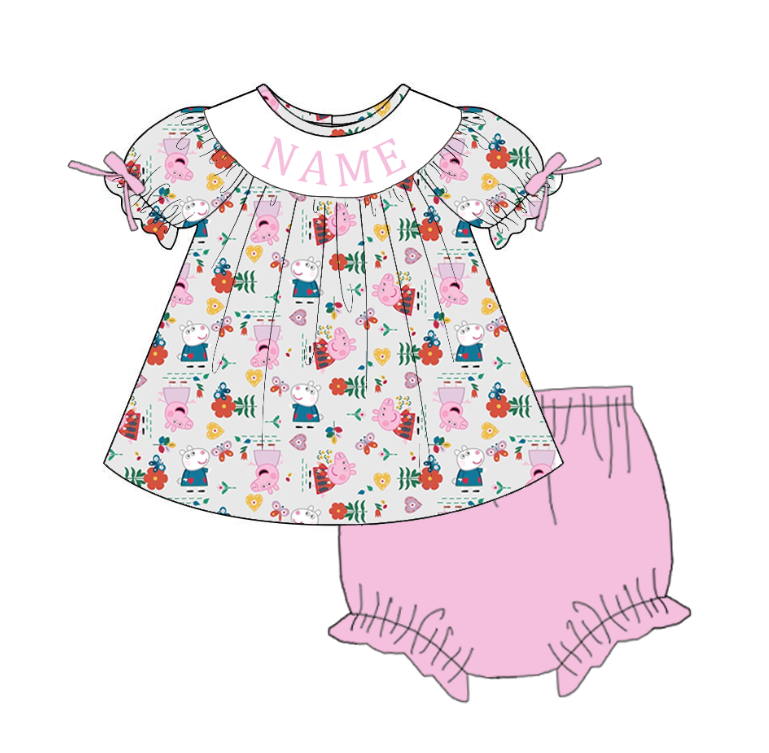 Smocked Embroidery Personalized Baby & Kids Clothing Peppa Collection