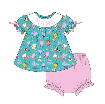 Smocked Embroidery Custom Name Baby & Kids Clothing Peppa Collection
