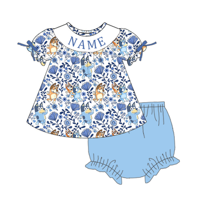 Smocked Embroidery Custom Name Baby & Kids Clothing Bluey Collection