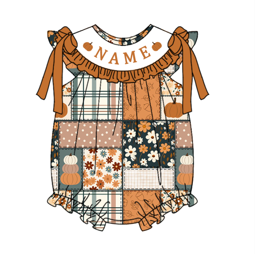 Personalized Girls Halloween Smocked Collection | Custom Embroidered Name Boutique Dress, Bubble, Romper & Short Set