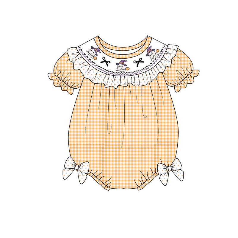 Halloween Smocked Embroidery Collection | Machine-Smocked Baby & Kids Boutique Outfits | Ghost Theme