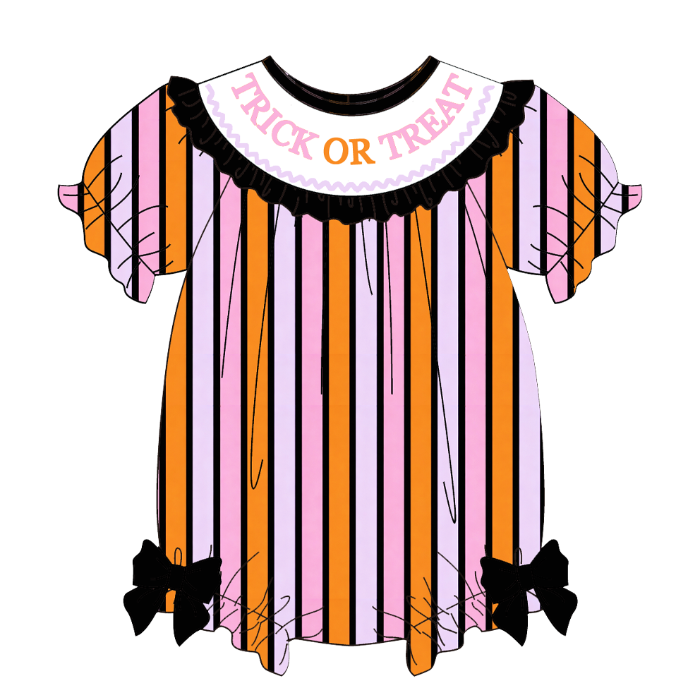Girls Halloween Trick or Treat Outfit Collection | Dress, Romper & Ruffle Pant Set | Soft Polyester Spandex Boutique Apparel