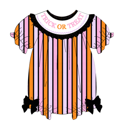 Girls Halloween Trick or Treat Outfit Collection | Dress, Romper & Ruffle Pant Set | Soft Polyester Spandex Boutique Apparel