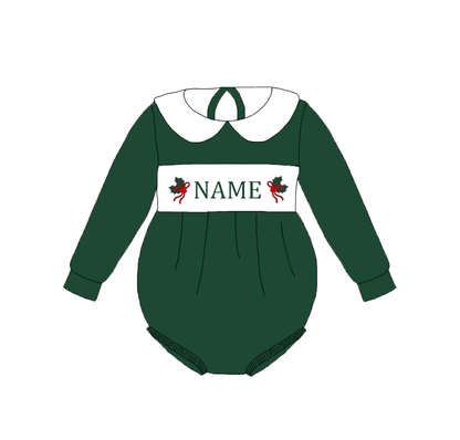 Personalized Christmas Smocked Embroidery Family Matching Outfits – Custom Name Holiday Clothing for Girls, Boys & Baby