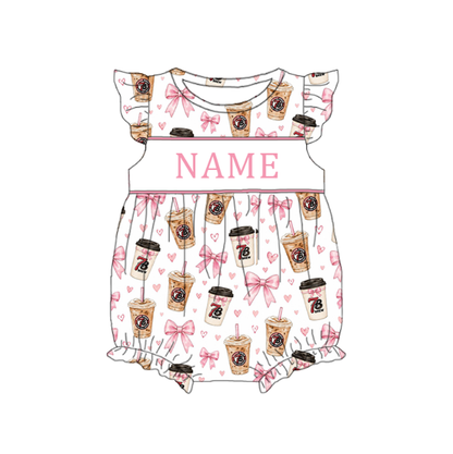 Personalized Girls Smocked Outfit with Custom Embroidered Name
