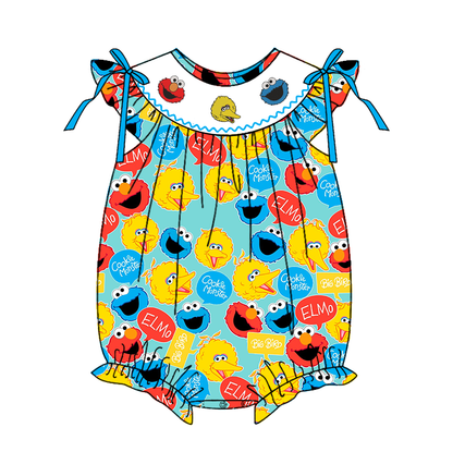 Cartoon Character Smocked Embroidered Sibling Matching Outfits – Boys & Girls Boutique Clothing Set