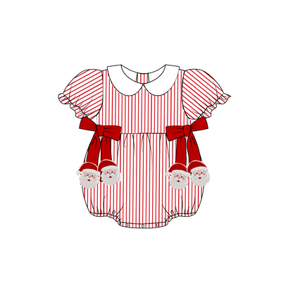Christmas Santa Smocked Embroidery Kids Holiday Outfits Collection