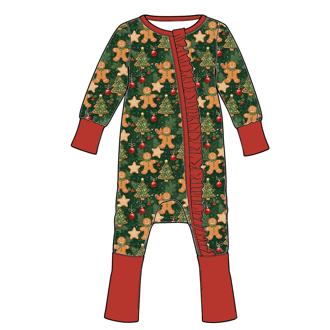Christmas Girls & Baby Matching Outfit Collection – Long Sleeve Twirl Dress & Ruffle Romper