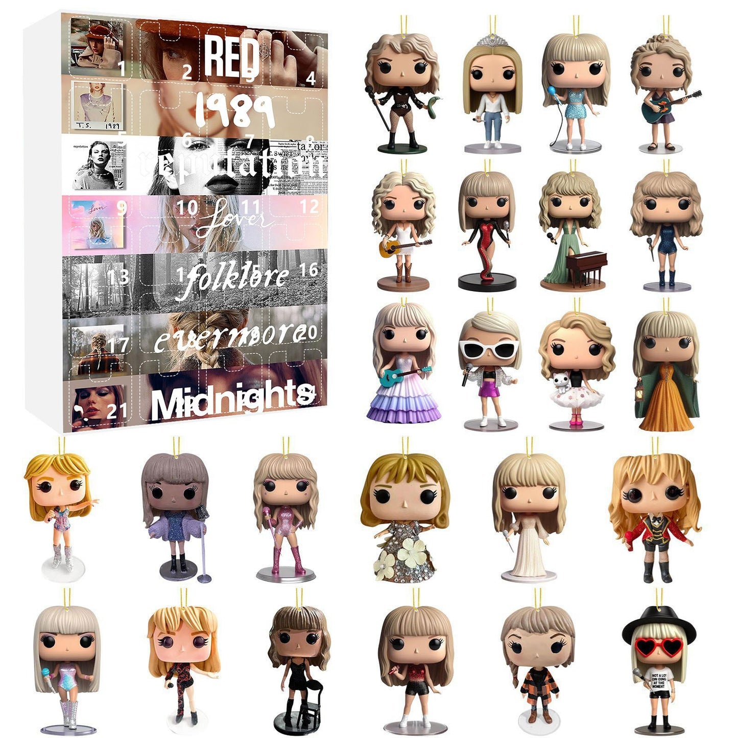 Christmas 2025 Taylor Swift Advent Calendar Blind Box Q-Version Acrylic Figures Set 24Pcs