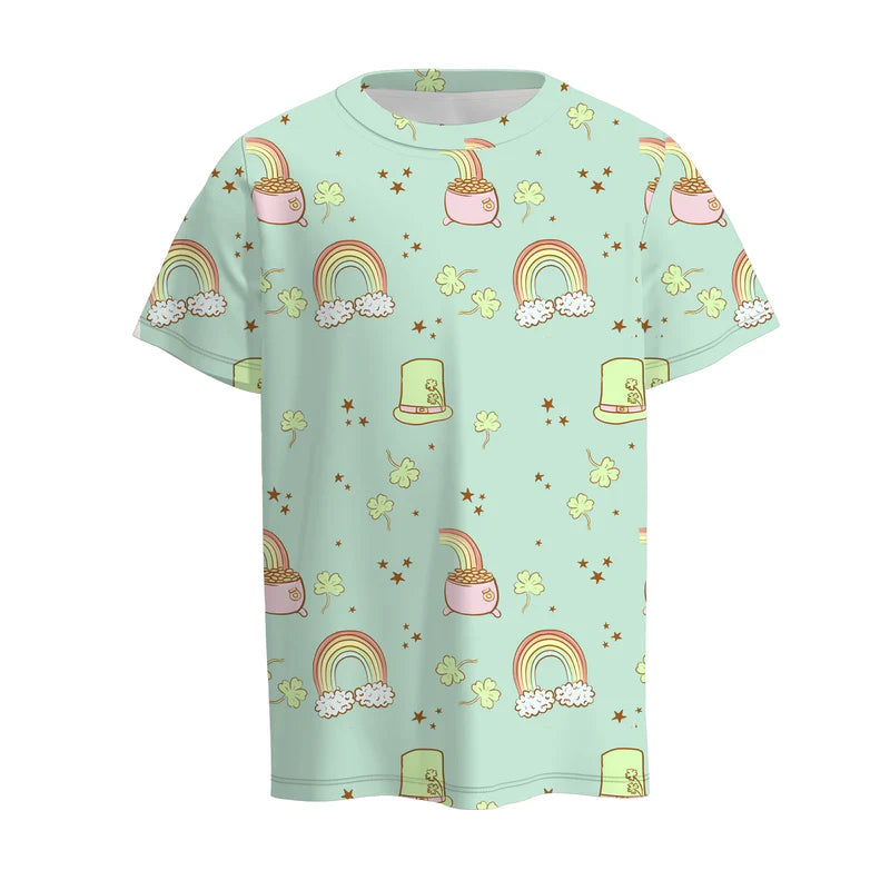 Boys St.Patrick's Day Cartoon Cute Short Sleeves Top