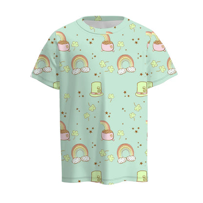 Boys St.Patrick's Day Cartoon Cute Short Sleeves Top