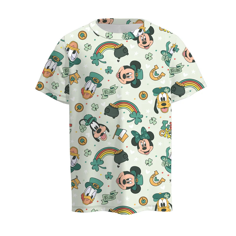 Boys St.Patrick's Day Cartoon Cute Short Sleeves Top