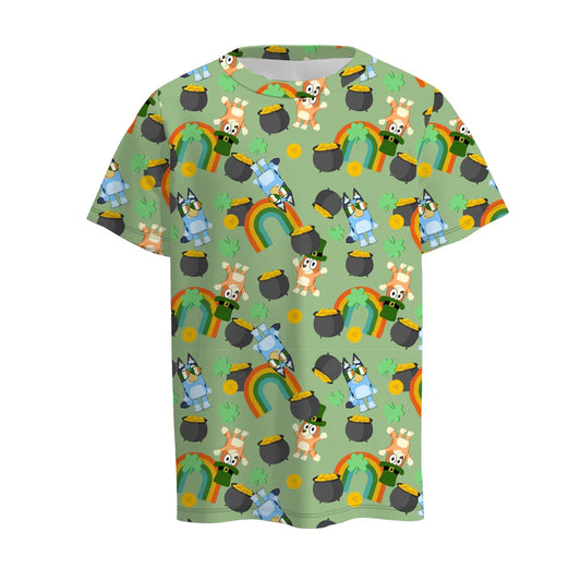 Boys St.Patrick's Day Cartoon Cute Short Sleeves Top