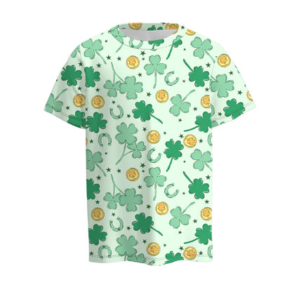Boys St.Patrick's Day Cartoon Cute Short Sleeves Top