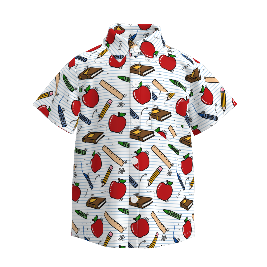 Sibling Kids Back To School Apple Pencil Dree Set Shirt