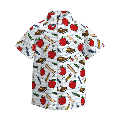 Sibling Kids Back To School Apple Pencil Dree Set Shirt
