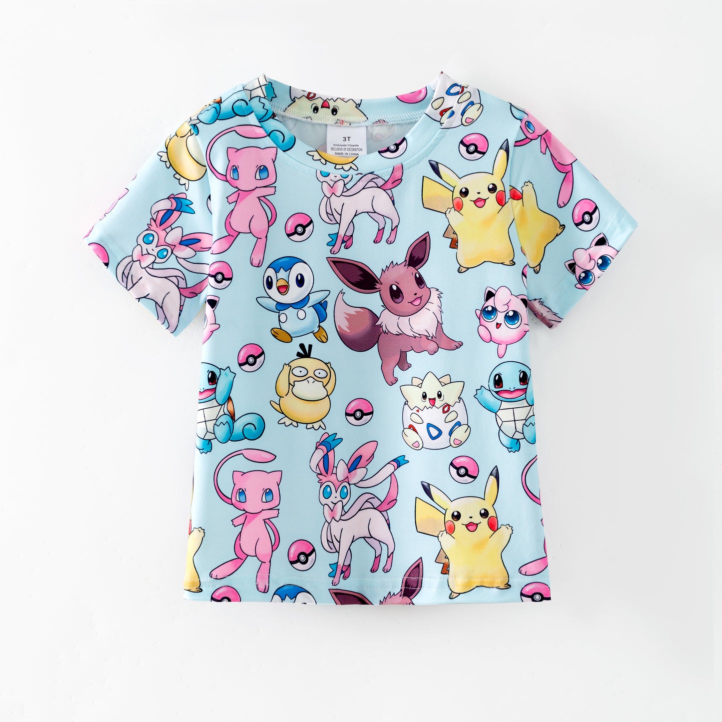 Summer Pokemon Printed Cartoon Fashion Kids Clothes Collection