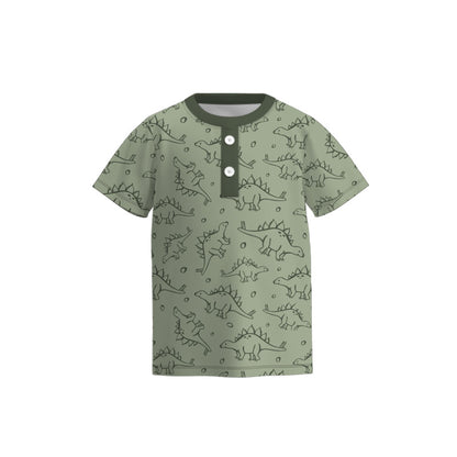 Boys Fall Autumn Excavator Dinosour Pumpkin Short Sleeves Top