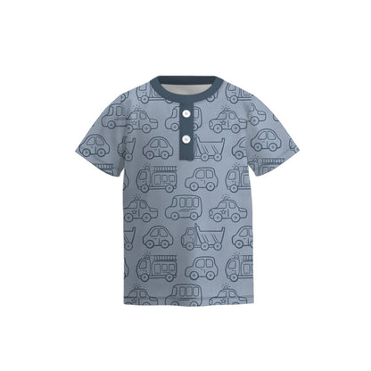 Boys Fall Autumn Excavator Dinosour Pumpkin Short Sleeves Top