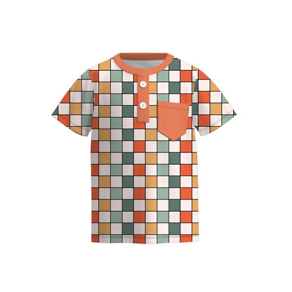 Kids Fall Autumn Orange Floral Plaid Dress Romper Top Sibling Clothes