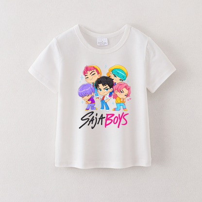 Kids Fashion Kpop Demon Hunters Print Cotton T-shirt