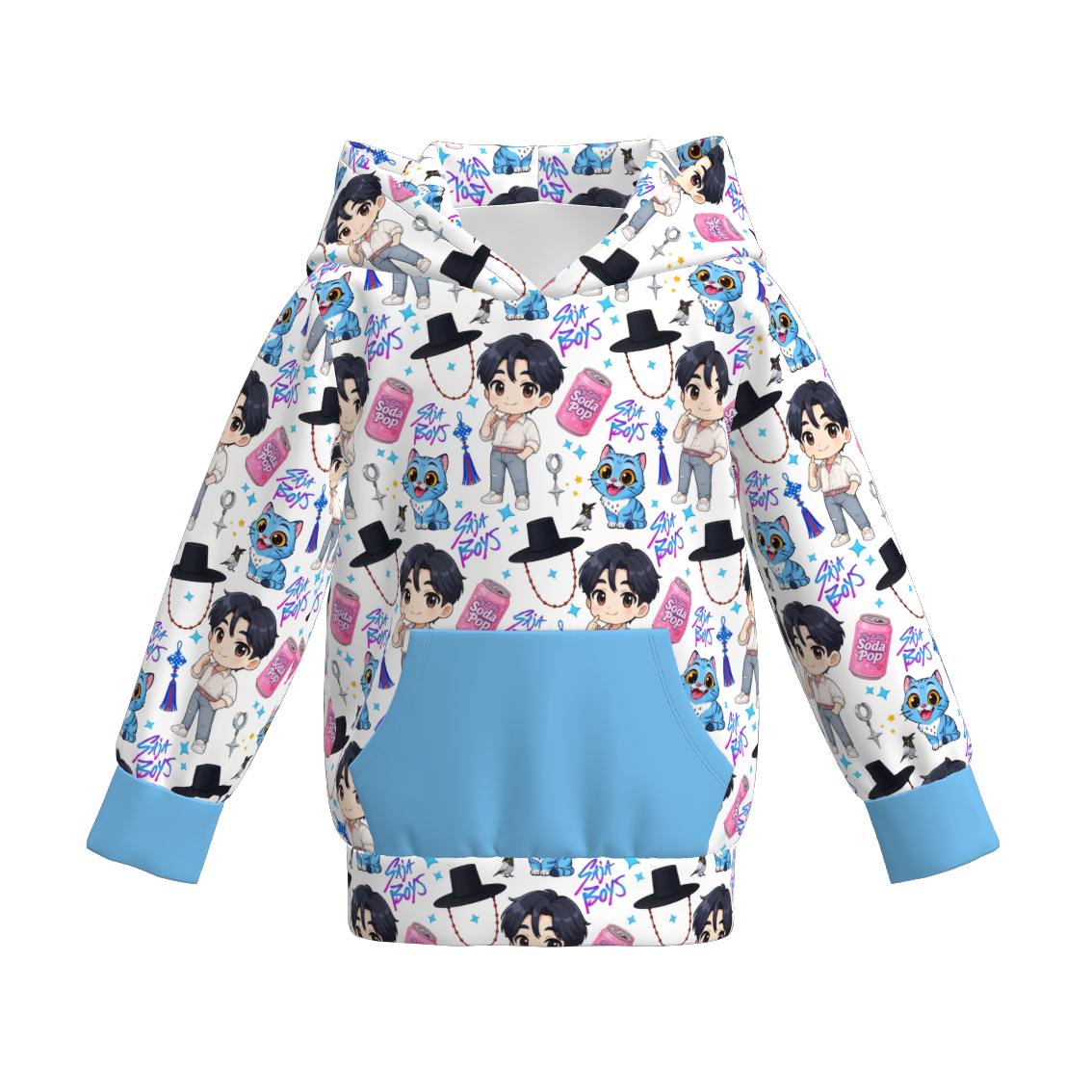 Boys Fall Kpop Demon Hunters Pocket Milk Silk Hoodies