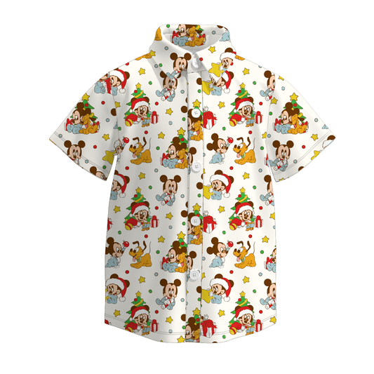2025 Christmas Cartoon Snowman Grinch Boys Shirt