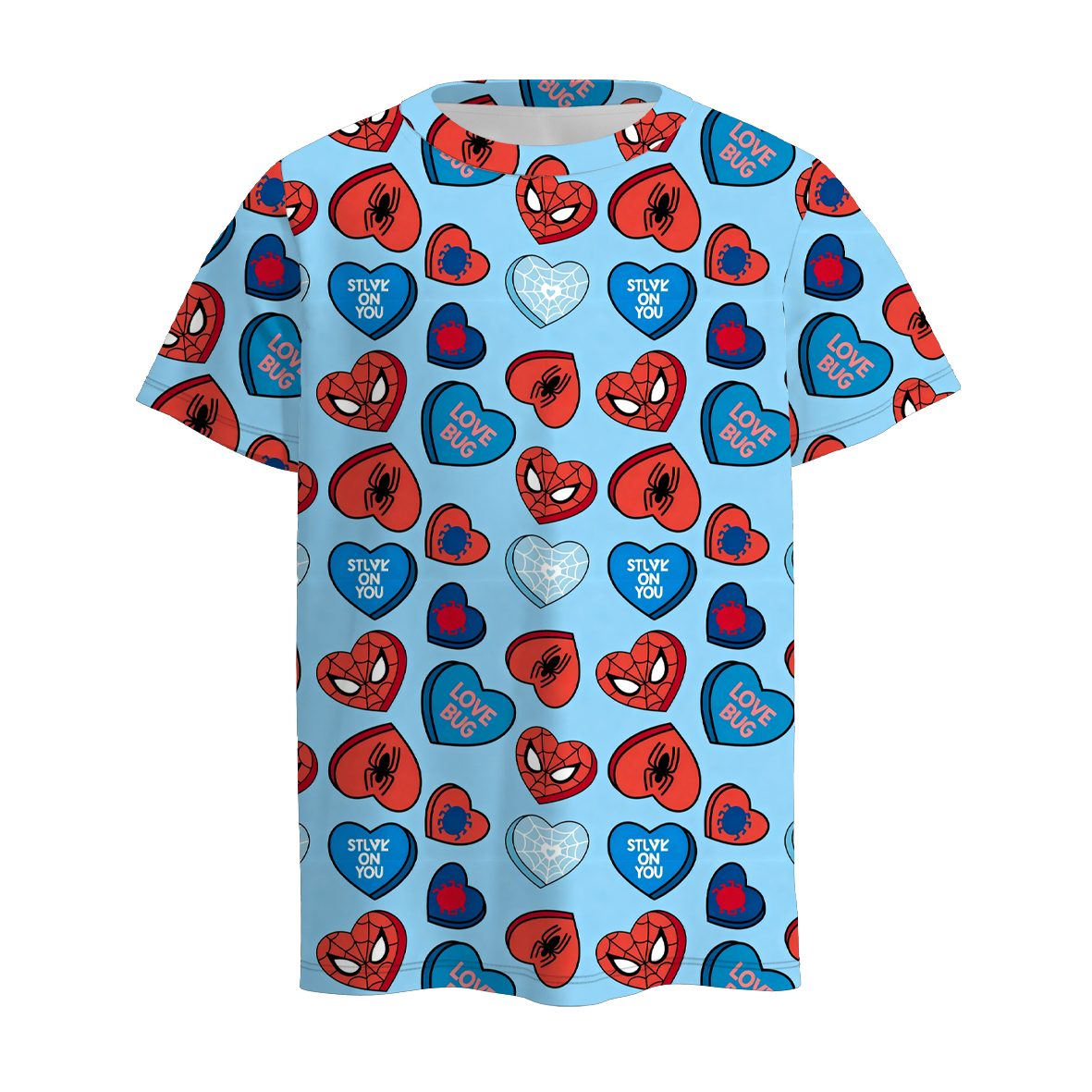 2026 Valentine's Day Boys Heart Cartoon Print T-shirt