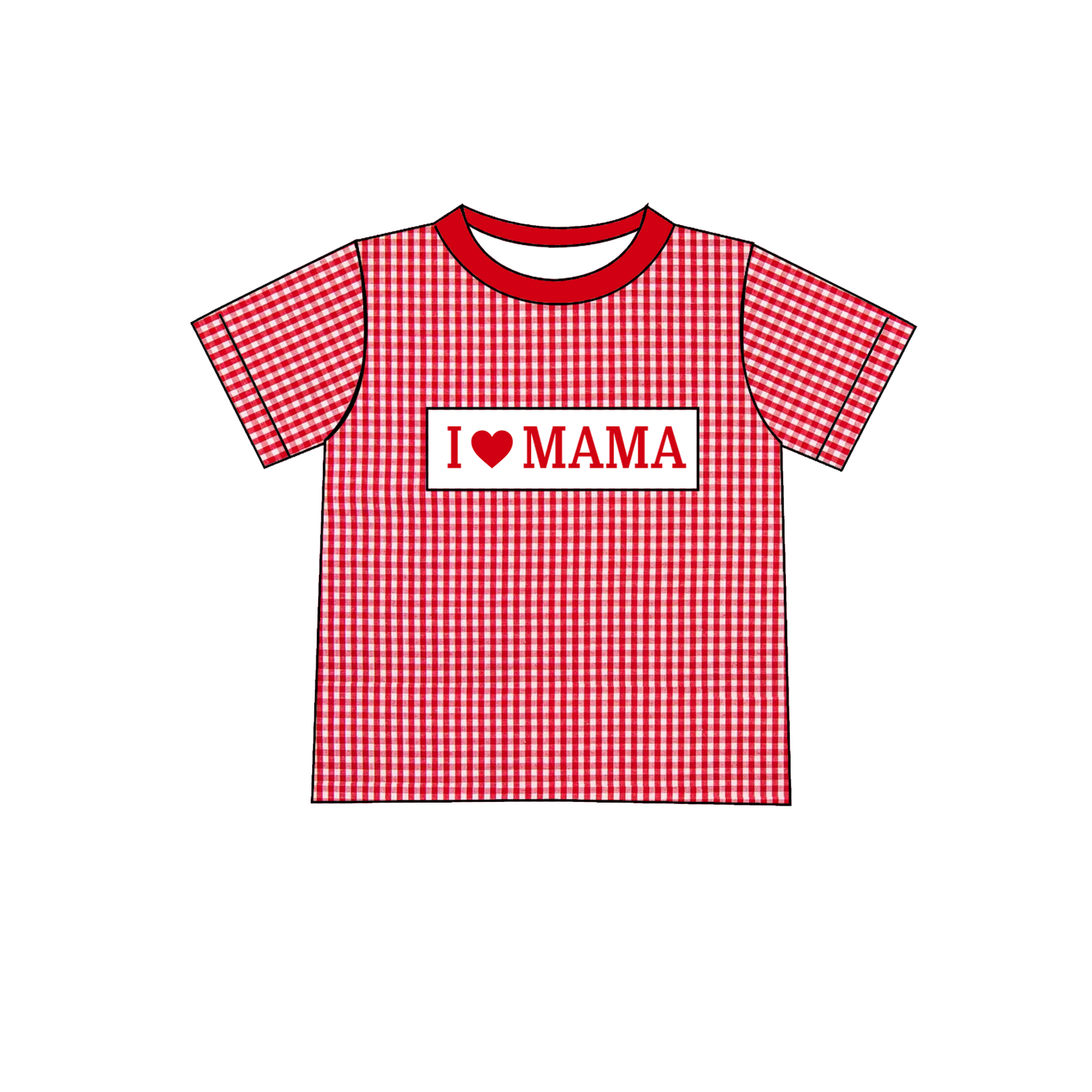 2026 Summer V-days Boys Custom Name I LOVE MAMA Smocked Collection