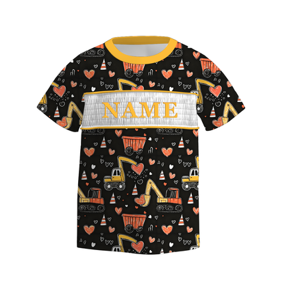 Boys Spring Summer Dinosour Custom Name Smock Embroidery Top & Romper