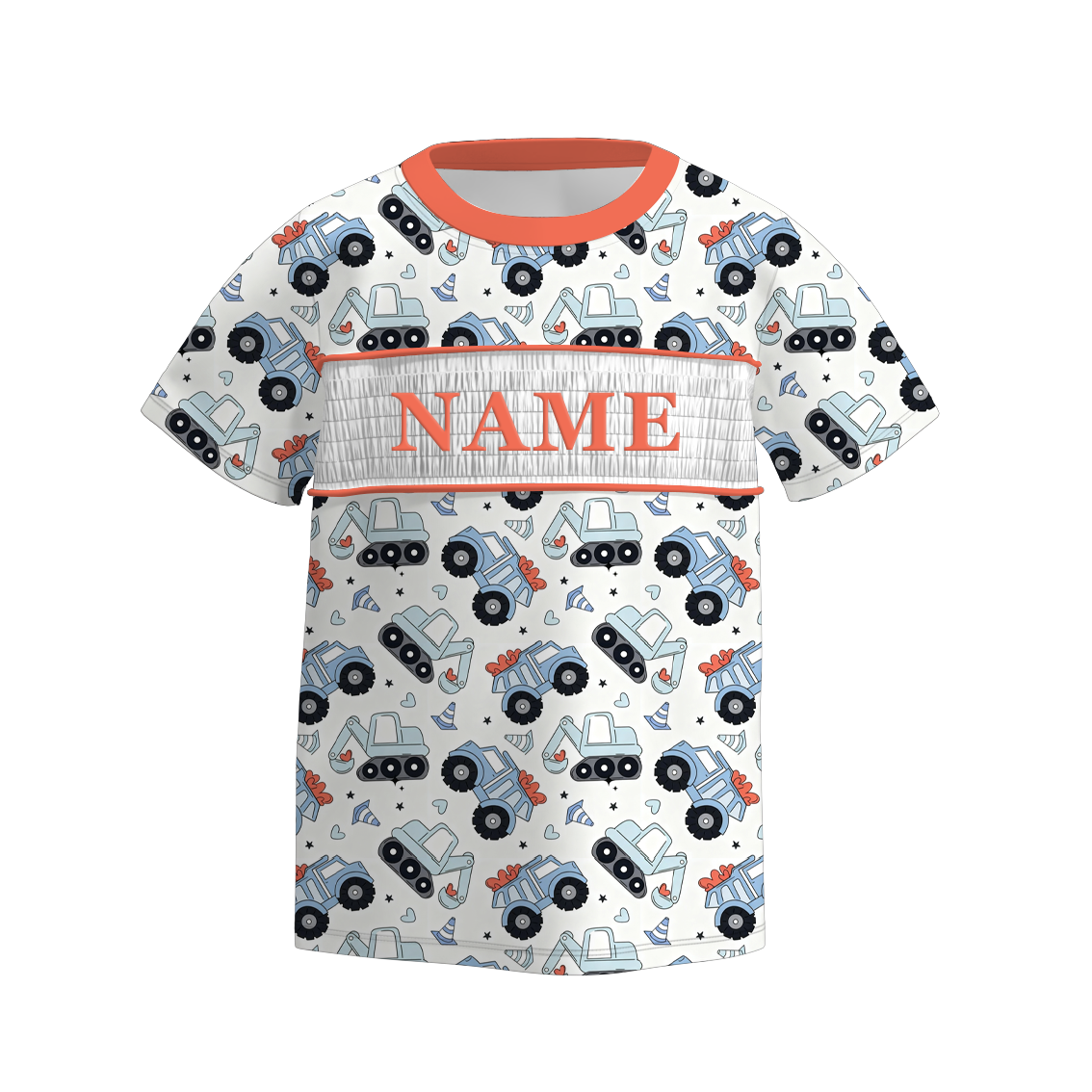 Boys Spring Summer Camo Custom Name Smock Embroidery Top & Romper