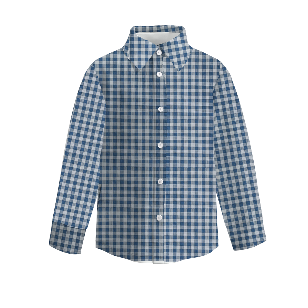 Boys Fall Winter Gingham Plaid Long Sleeve Button Down Shirt – Classic Checkered Casual Shirt for Kids