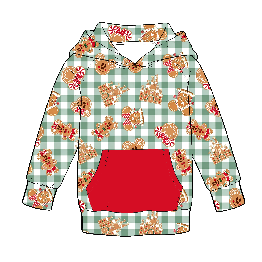 Boys Christmas Holiday Hoodie – Festive Character Print Long Sleeve Pullover with Kangaroo Pocket