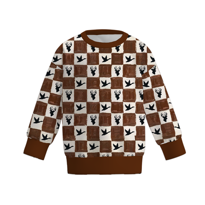 Boys Fall Winter Hunting Camo Printed Collection – Duck Deer Print Short Sleeve Shorts Set, Camouflage Hoodie, Long Sleeve Sweatshirt & Baby Romper