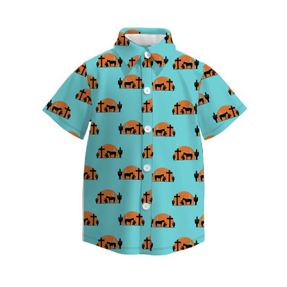 Boys Short Sleeve Button Down Shirt – Soft & Lightweight Casual Collared Shirt for Kids