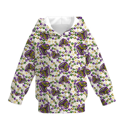 2026 Mardi Gras Print Fashion Milk Silk Hoodies For Girls