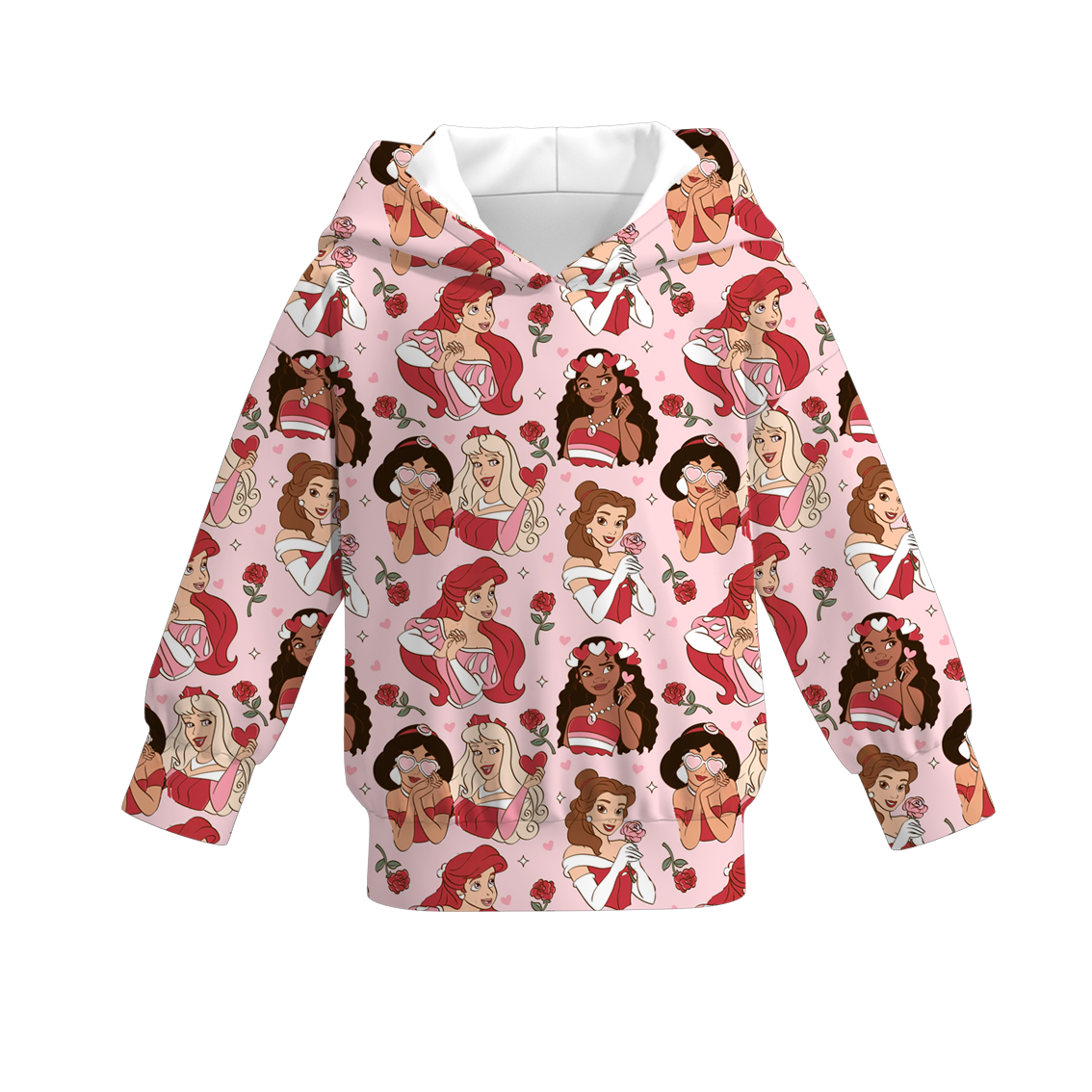Girls Spring Valentine's Day Heart Print Hoodies Collection
