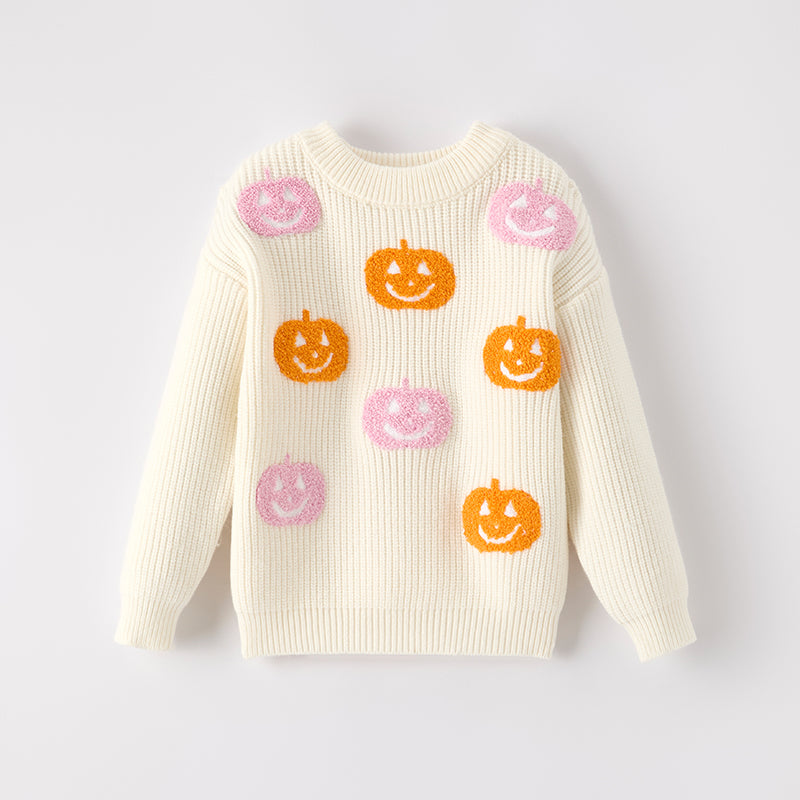 Mommy And Me Girls Halloween Ghost Applique Pink Sweater