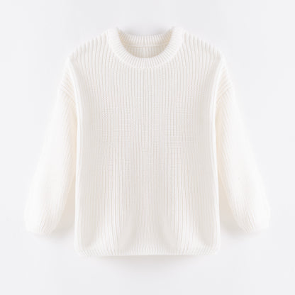 Girls’ Oversize Cozy Knit Sweaters – Fall/Winter Colors