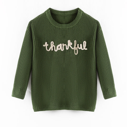 "Thankful" Knit Sweater – Cozy Fall Vibes for Thanksgiving