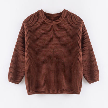 Girls’ Oversize Cozy Knit Sweaters – Fall/Winter Colors
