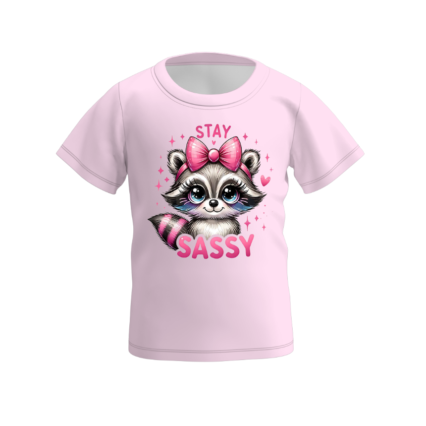 Mommy And Me Summer Matching Raccoon Print Tees