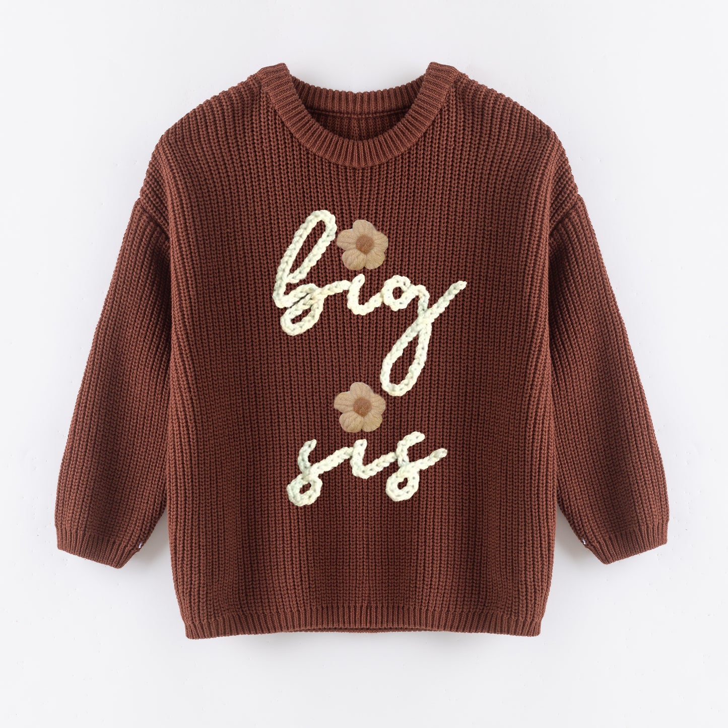 Cozy Oversize Christmas Embroidered Brown Sweaters – Festive & Fun for Winter