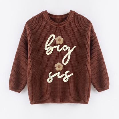 Cozy Oversize Christmas Embroidered Brown Sweaters – Festive & Fun for Winter